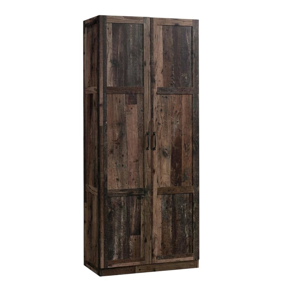 Rustic Brown Storage Cabinet With Reclaimed Pine Finish, Rectangular Design. Picture 4