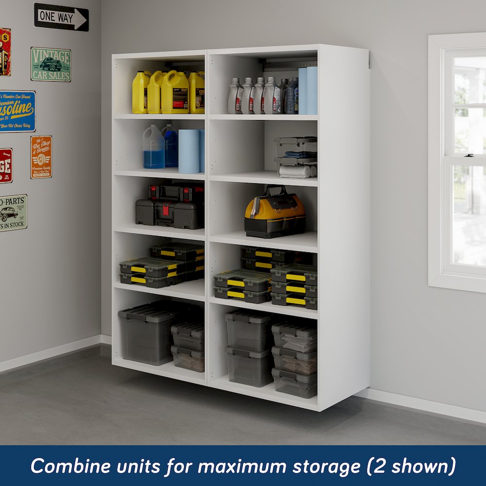 GarageCore 83" hx23 d Shelves, White Finish. Picture 2