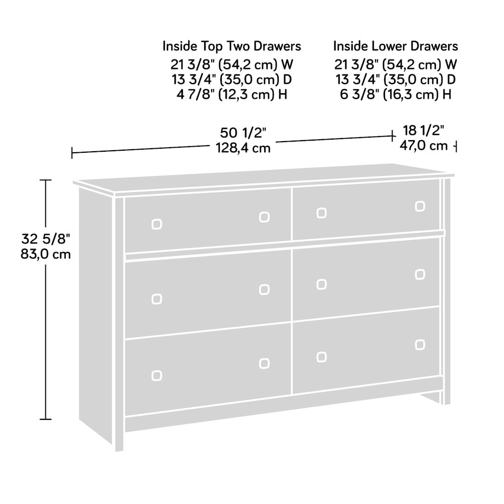 River Ranch 6-Drawer Bedroom Dresser, Harvest Walnut Finish. Picture 12