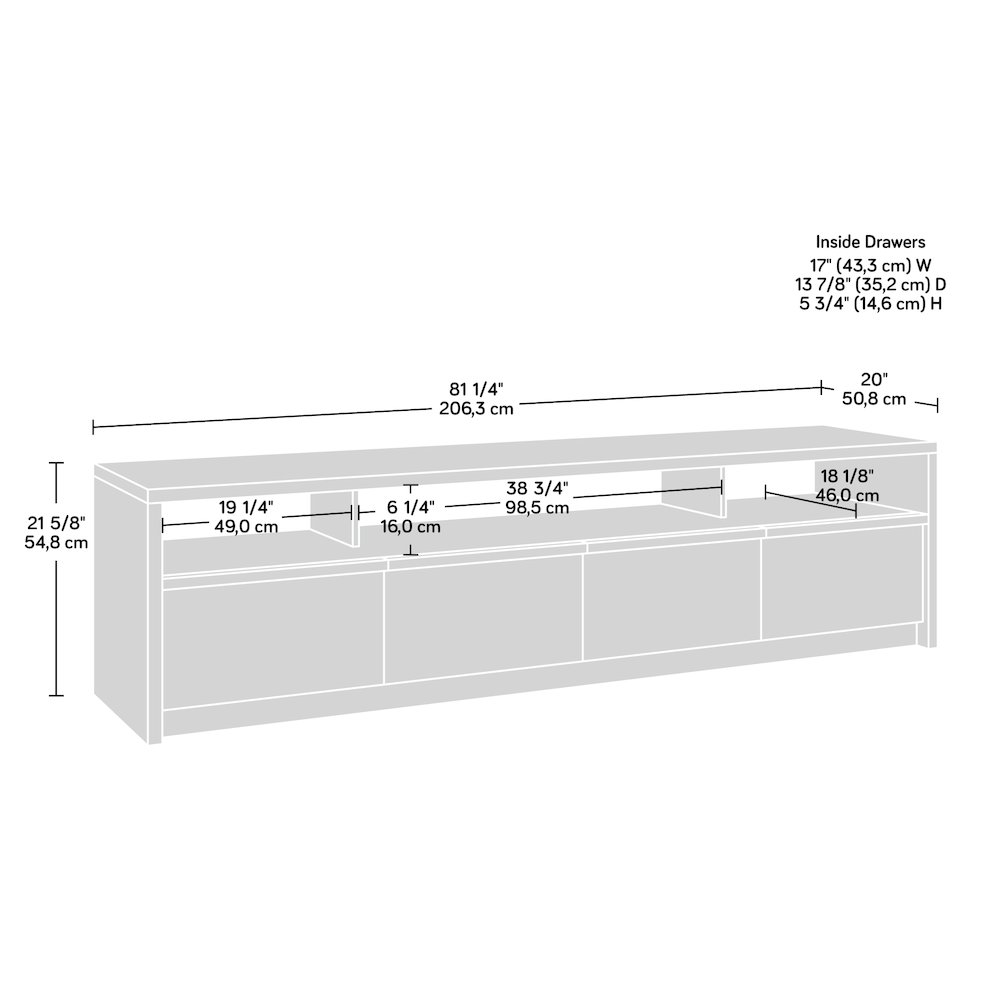 Harvey Park Large TV Credenza, for TV's up to 86", Alabaster Oak Finish. Picture 12