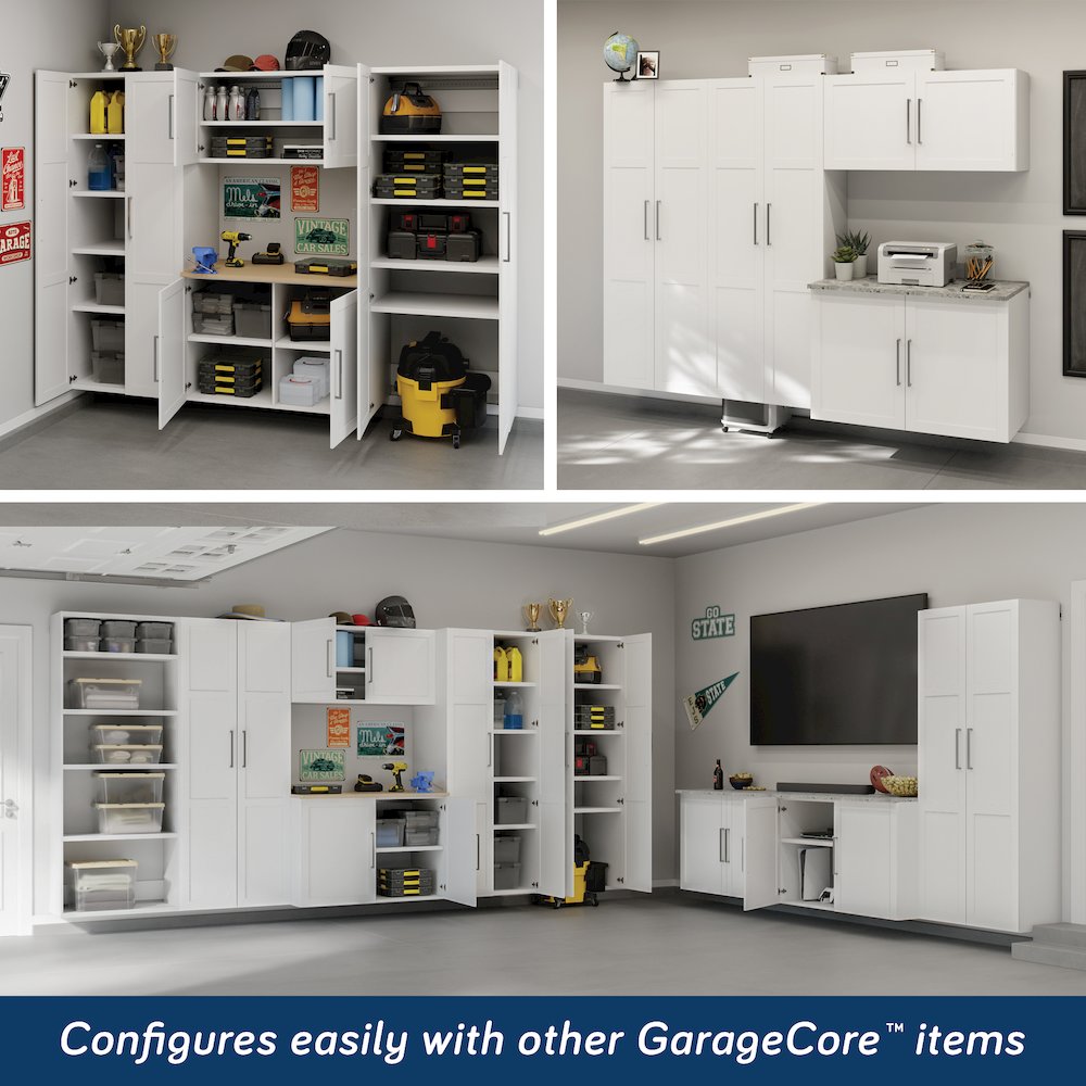 GarageCore Upper Cabinet Shelves, White Finish. Picture 12