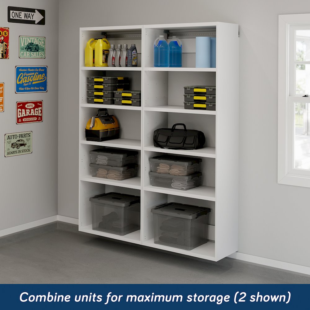 GarageCore 83" hx15 d Shelves, White Finish. Picture 2