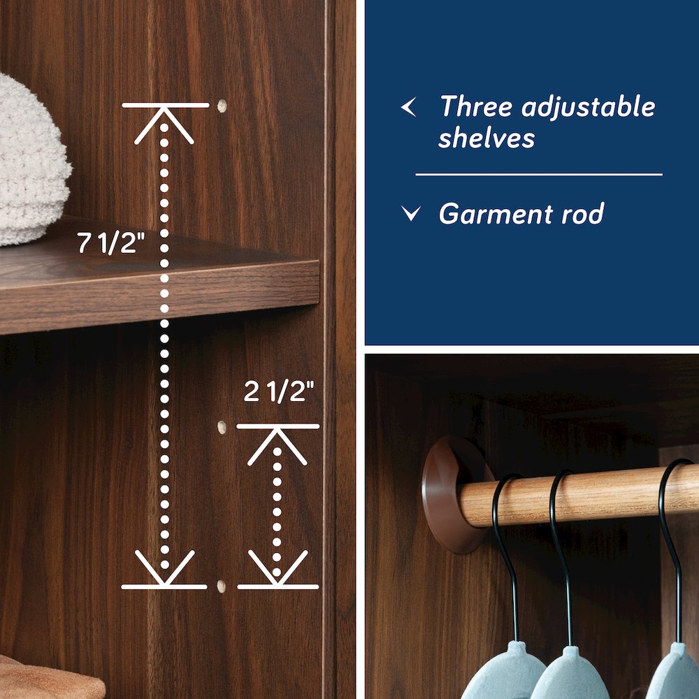 River Ranch Wardrobe Cabinet in Grand Walnut Finish. Picture 7