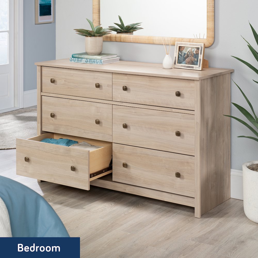 River Ranch 6-Drawer Bedroom Dresser, Harvest Walnut Finish. Picture 3
