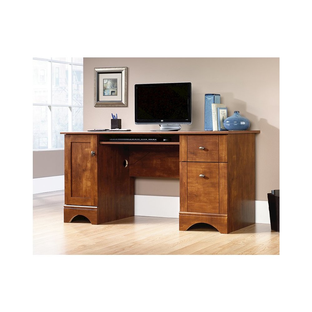 Miscellaneous Office Computer Desk, Brushed Maple finish. Picture 2