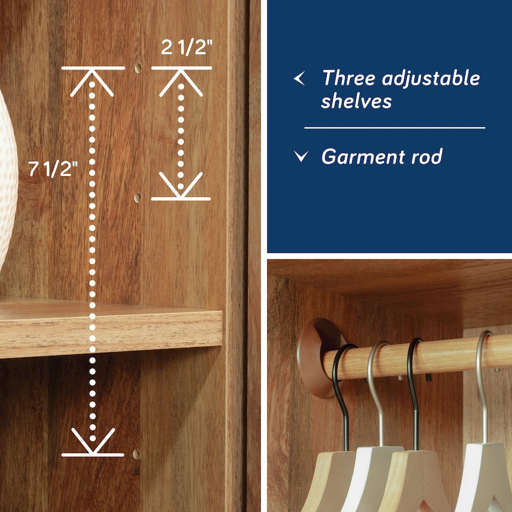 River Ranch Wardrobe Cabinet in Sindoori Mango Finish. Picture 7