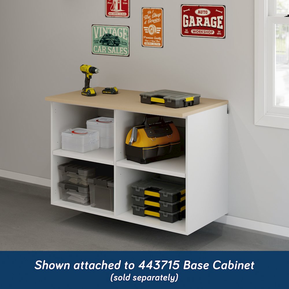 GarageCore Base Cabinet MDF Top, Brown Finish. Picture 2