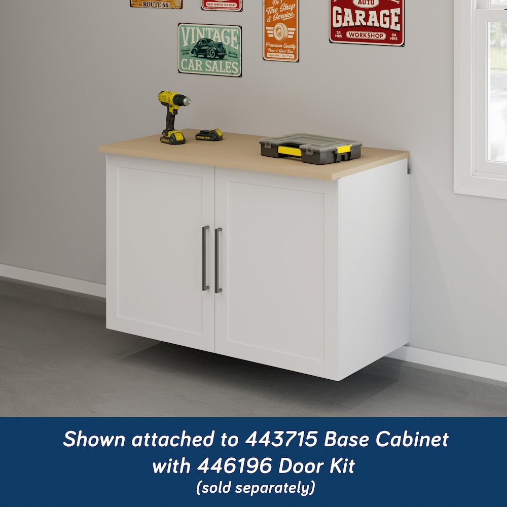 GarageCore Base Cabinet MDF Top, Brown Finish. Picture 6