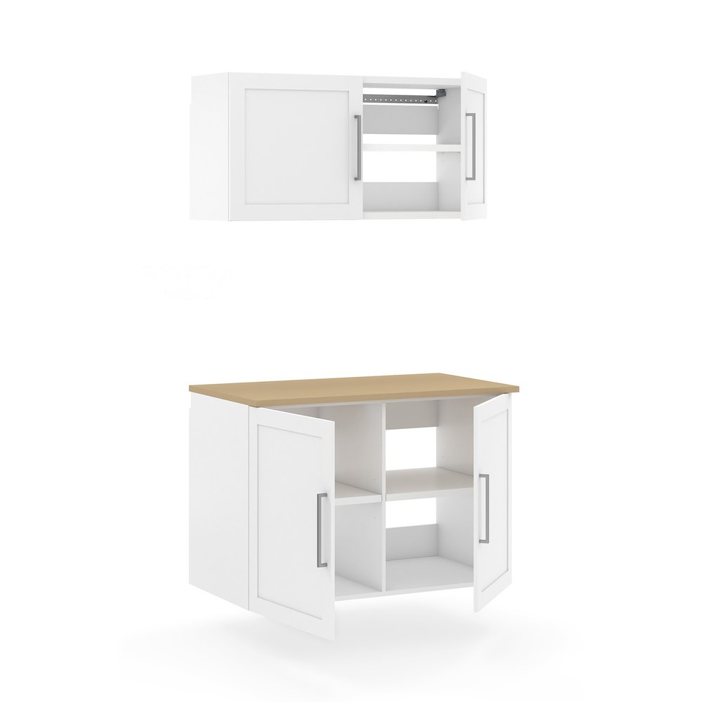 Garage Core Upper Cabinet, Base Cabinet, Doors, and Top, White finish. Picture 12