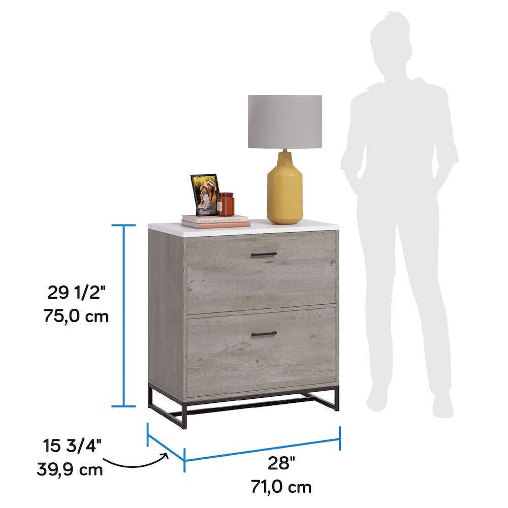 Tremont Row Office Bundle, Computer Desk with Filing Cabinet Mystic Oak finish. Picture 2