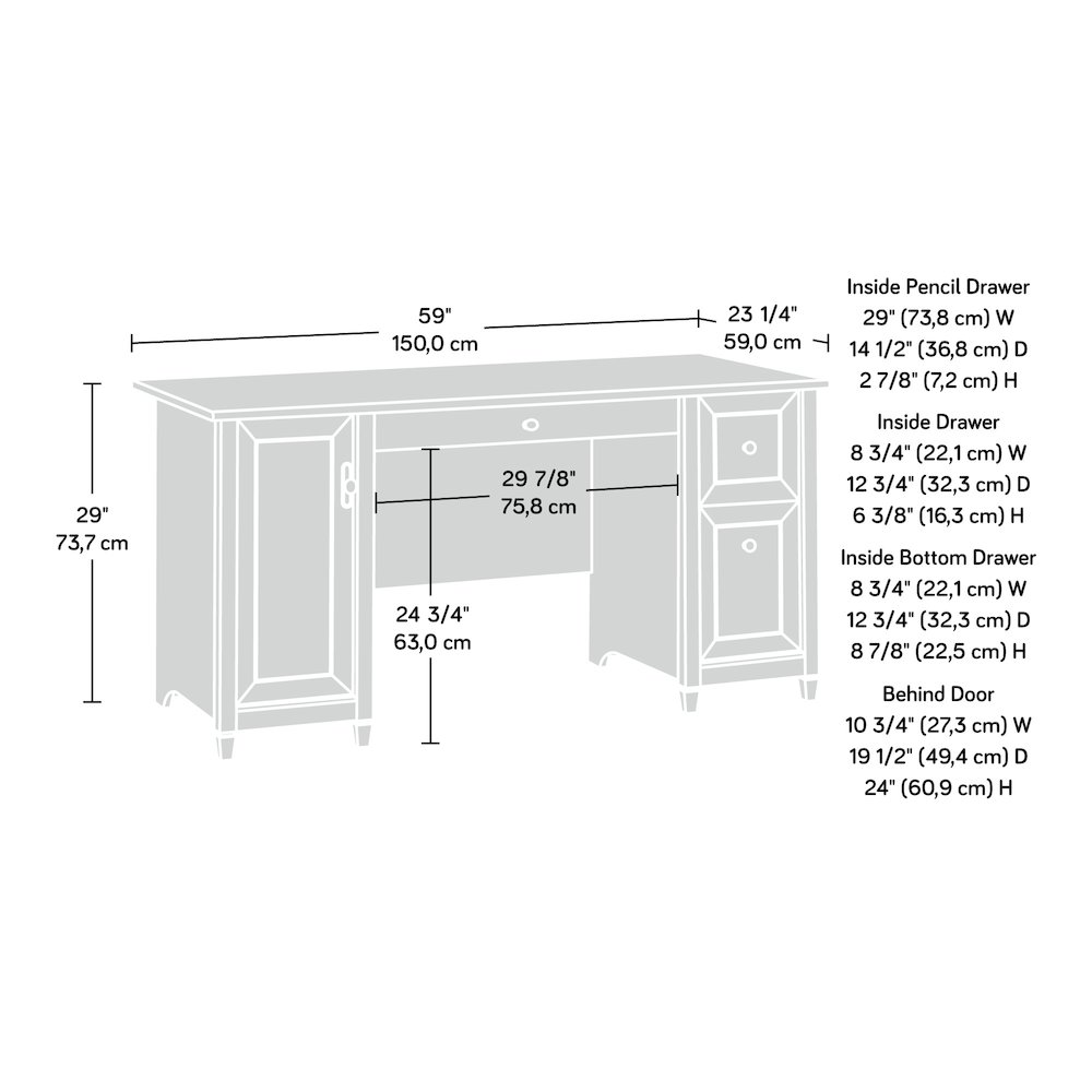 Edge Water Computer Desk, Estate Black finish. Picture 3