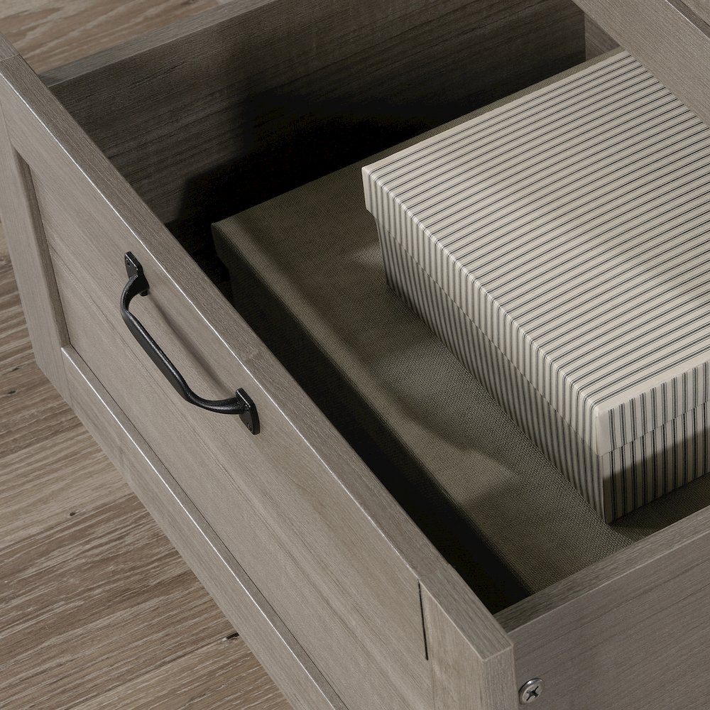 Storage Cabinet 40 X 19 Deep, Silver Sycamore finish. Picture 5