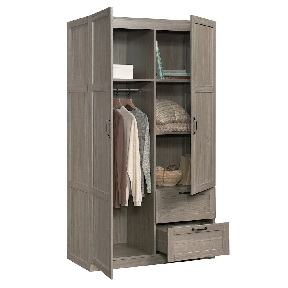 Storage Cabinet 40 X 19 Deep, Silver Sycamore finish. Picture 6