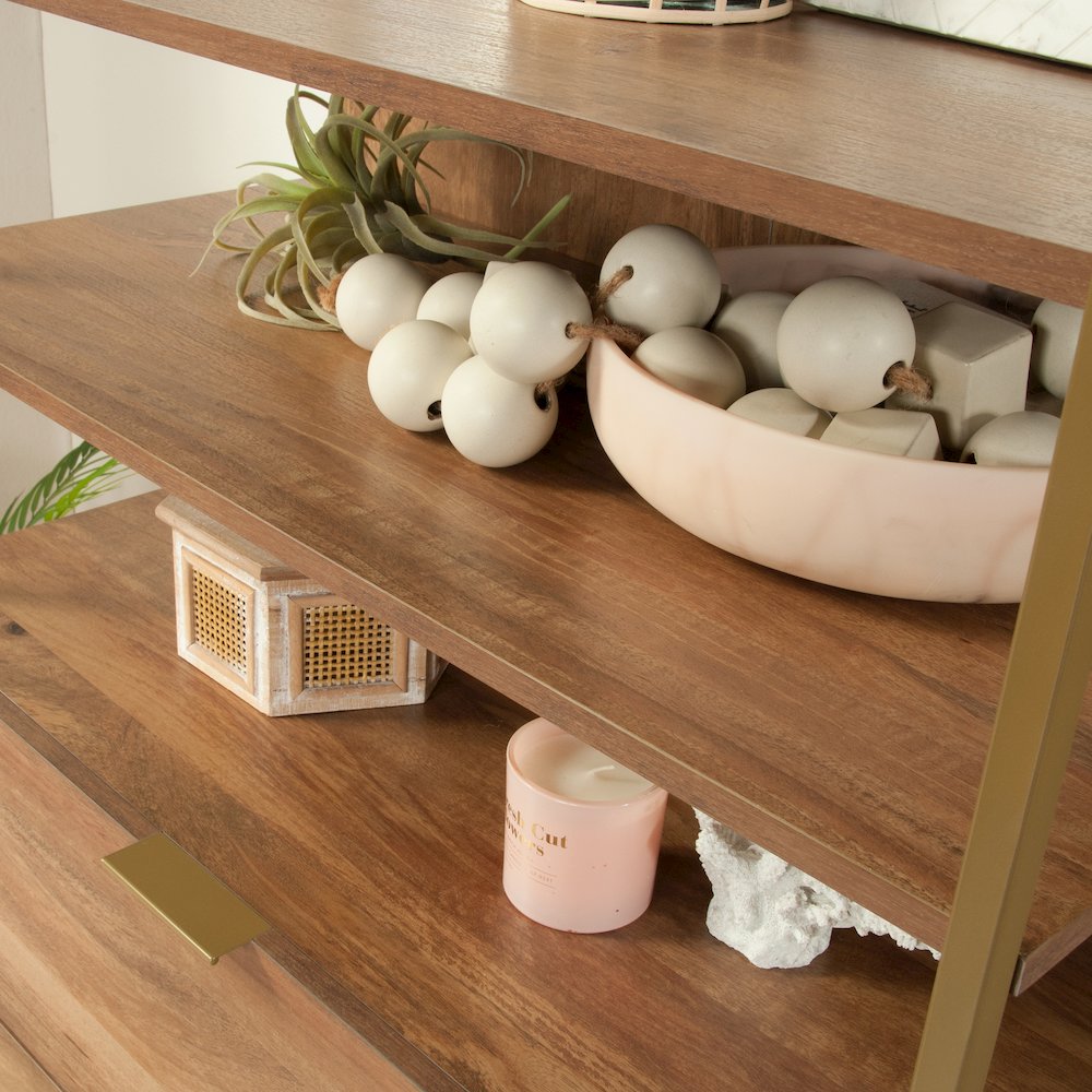 Bedroom 3- Drawer Dresser with Shelves, Sindoori Mango Finish. Picture 9