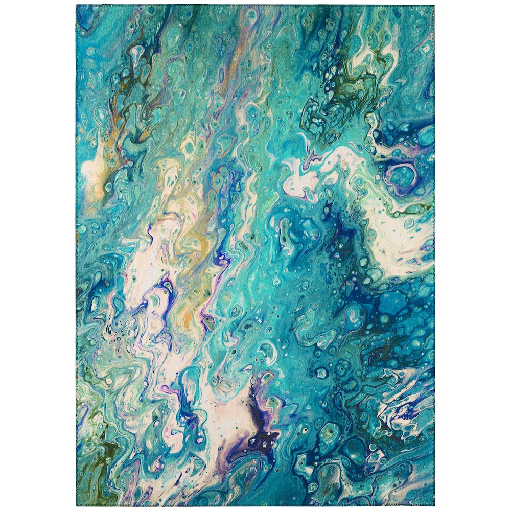 Karina Seaglass Modern Abstract 5' x 7'6" Area Rug Seaglass AKC34. Picture 1