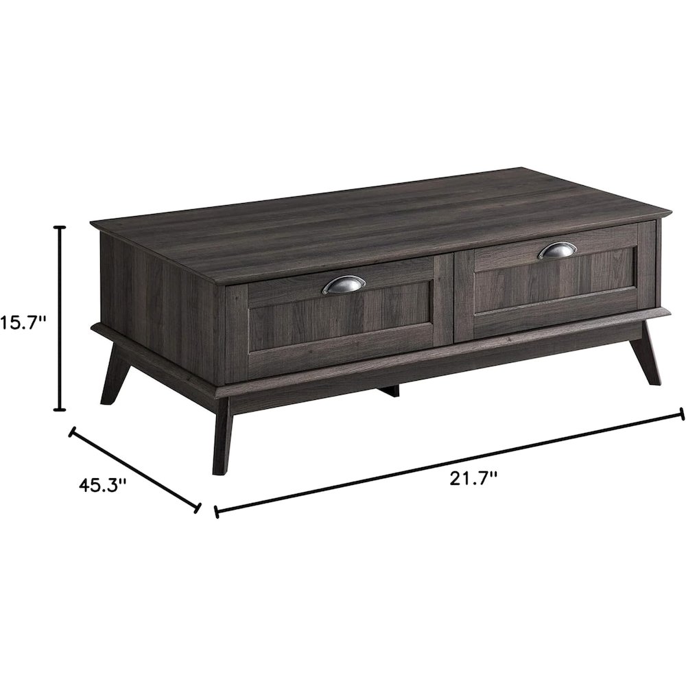 Newport Series Tall Center Coffee Table With Two Fully Extended Drawers. Picture 3