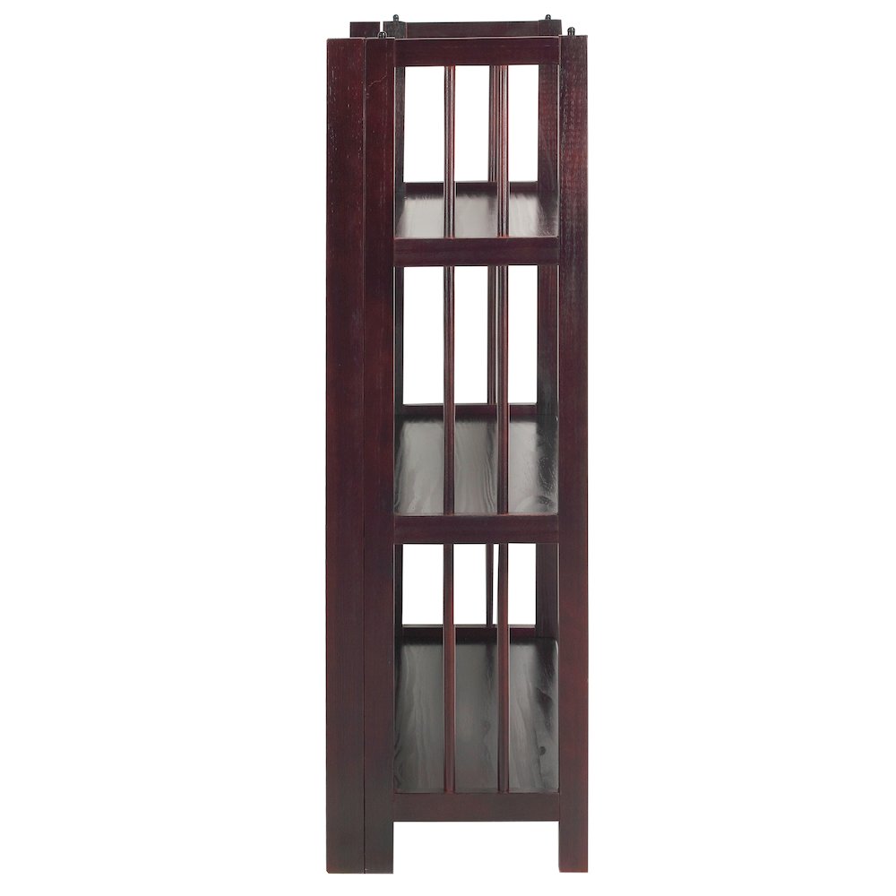 3-Shelf Folding Stackable Bookcase 27.5" Wide-Espresso. Picture 4