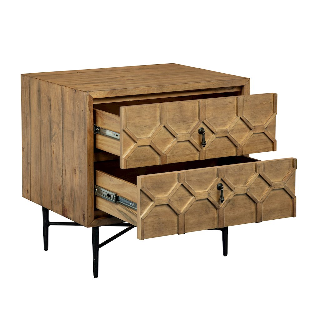 Samara 2-Drawer Small Nightstand - Natural. Picture 4