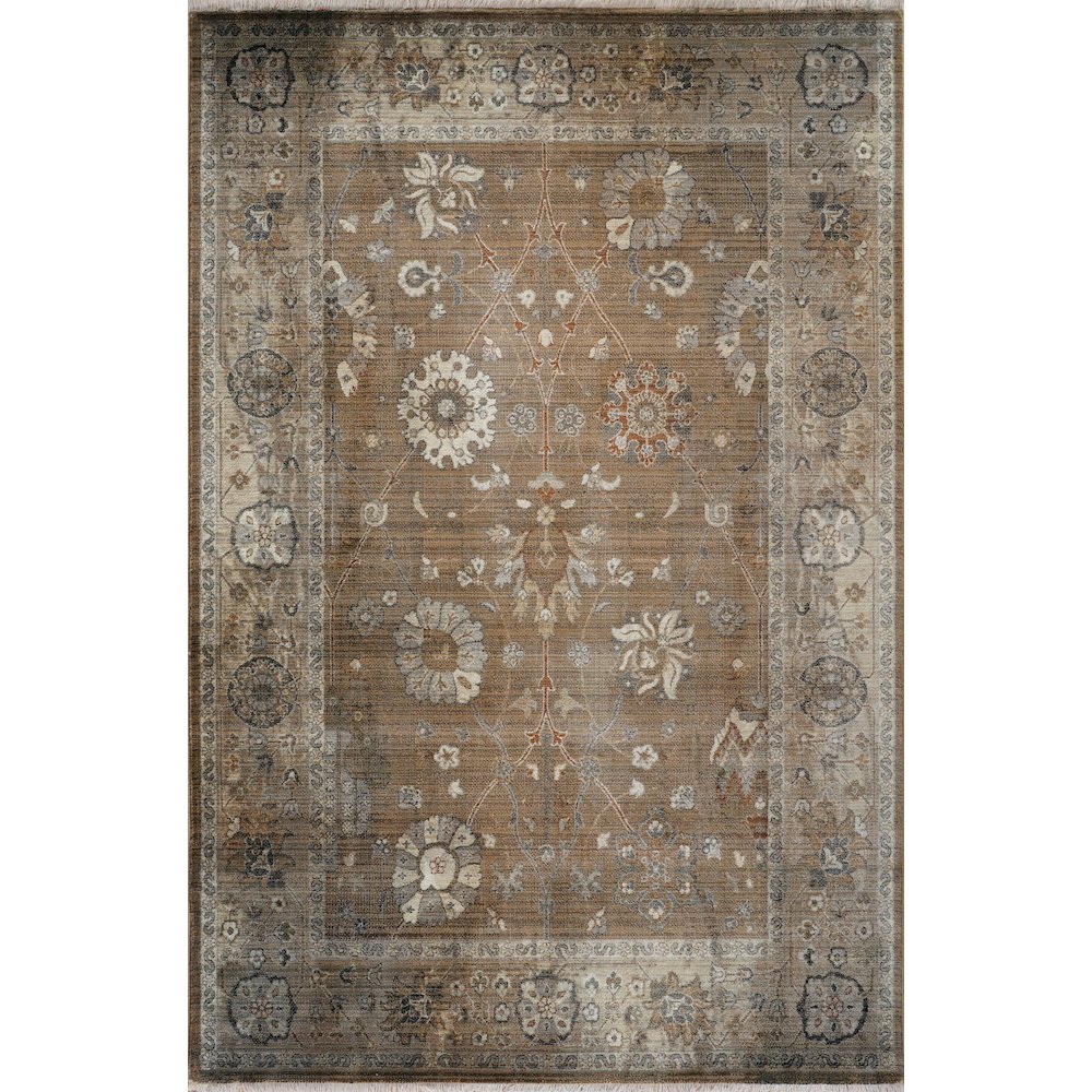 Ana 14 Distressed Vintage Area Rug – Brown. Picture 1