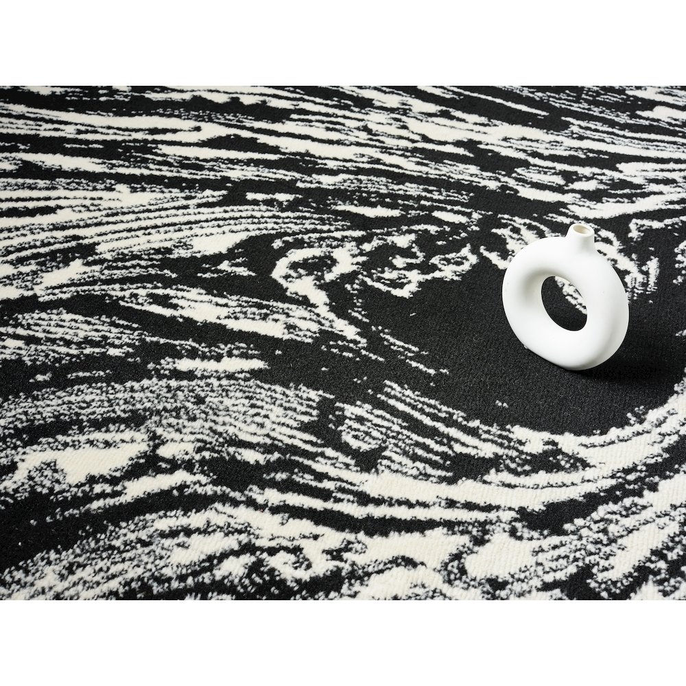 Atlas 13 Swirl Black & Ivory Area Rug. Picture 6