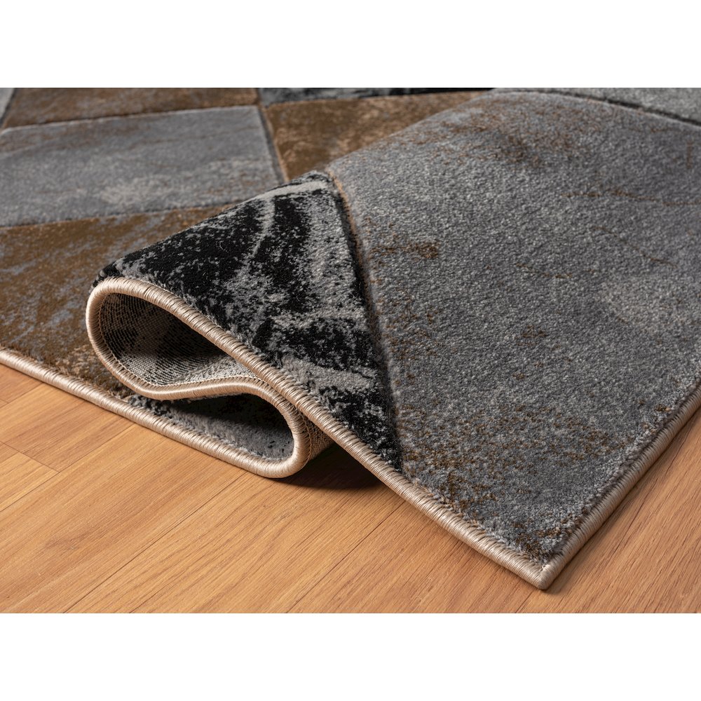 Alexia Geometric Area Rug – Brown, Gray & Charcoal. Picture 2