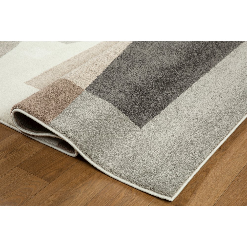 Bora 03 Modern Abstract Area Rug - Beige, Taupe & Brown. Picture 2