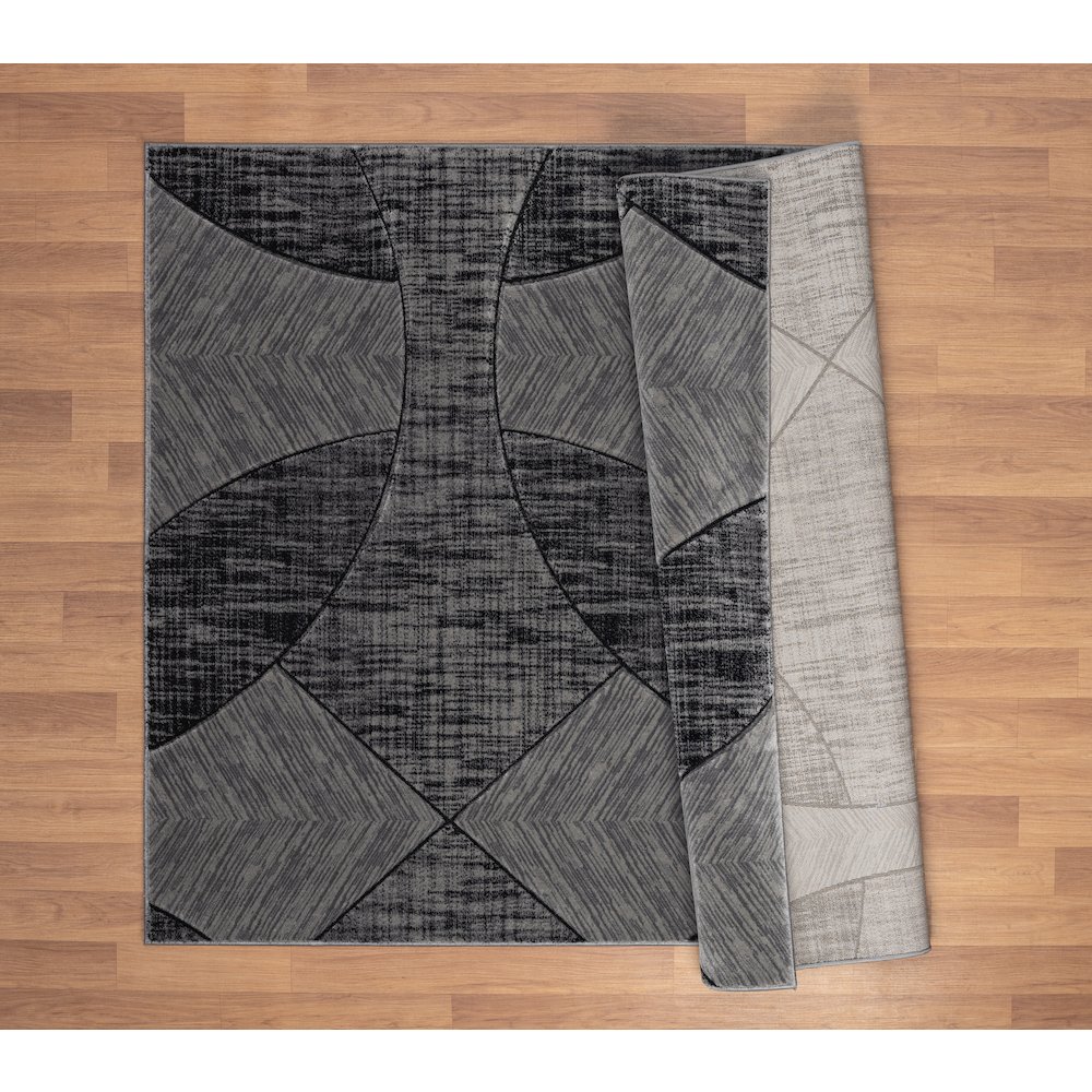 Alexia 09 Modern Geometric Area Rug – Gray & Charcoal. Picture 4