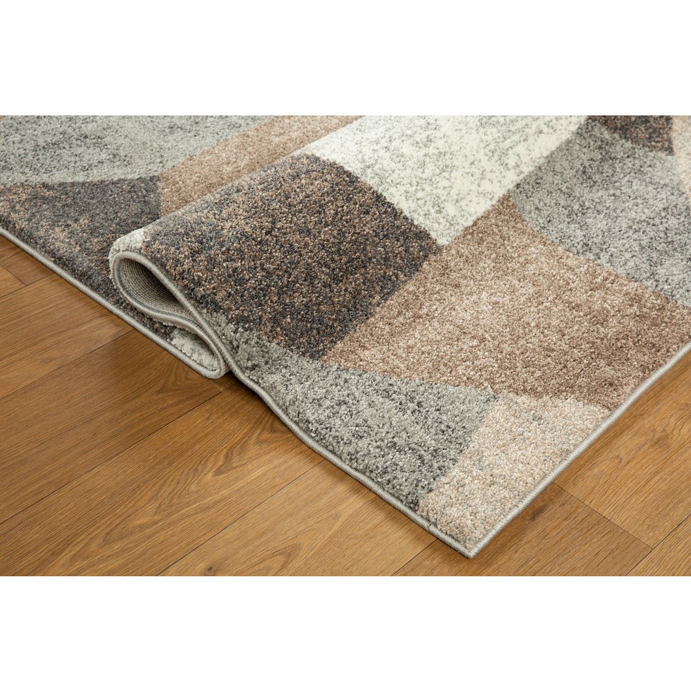 Bora 02 Abstract Mosaic Area Rug - Brown, Gray & Ivory. Picture 3