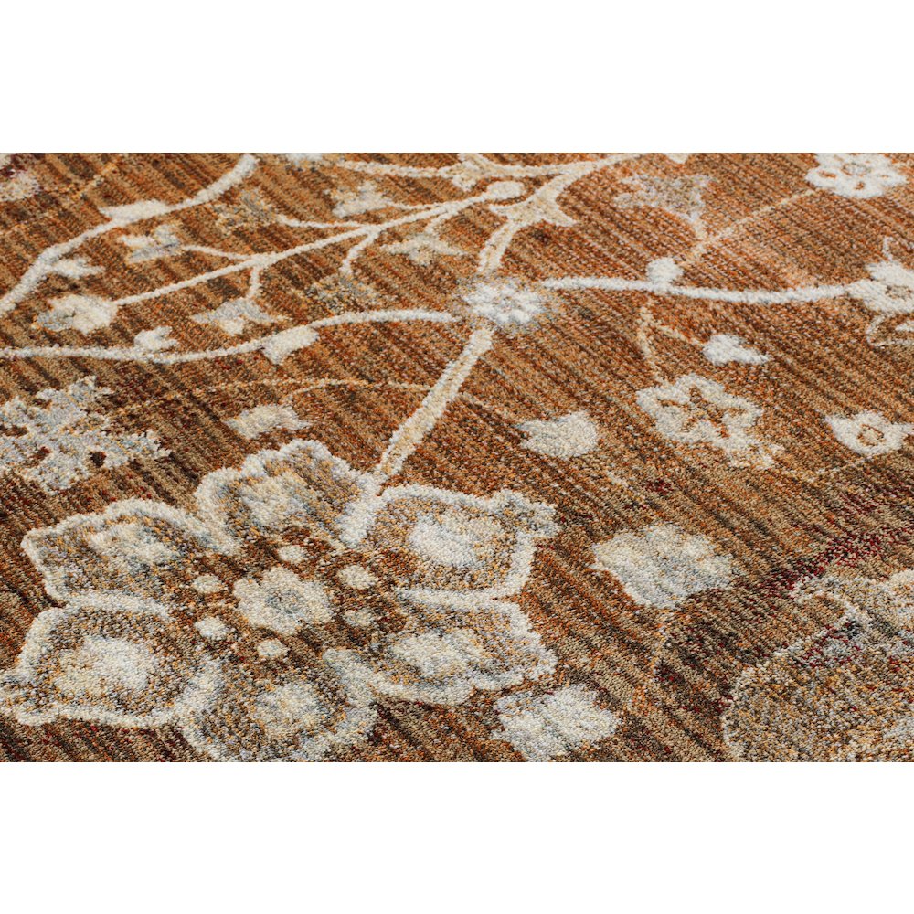 Ana 13 Traditional Floral Area Rug – Brown / Rust. Picture 5