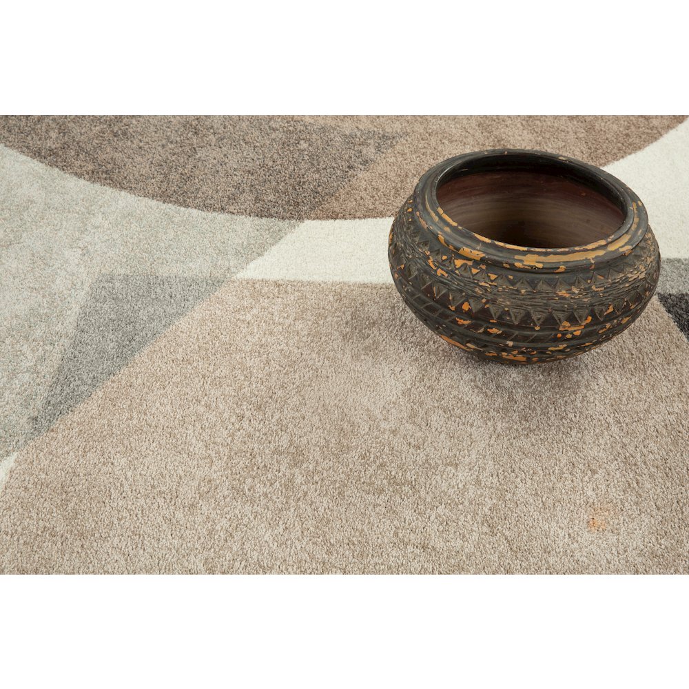 Bora 03 Modern Abstract Area Rug - Beige, Taupe & Brown. Picture 3