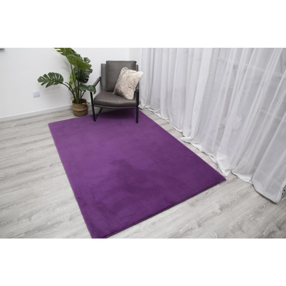 FAUX RABBIT FUR PURPLE RB11 2'4" X 7'6". Picture 11