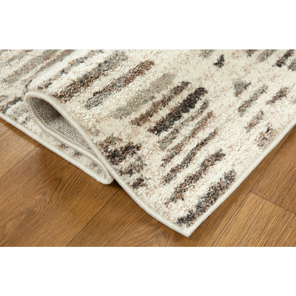 Bora 01 Geometric Diamond Area Rug - Ivory, Beige & Brown. Picture 3