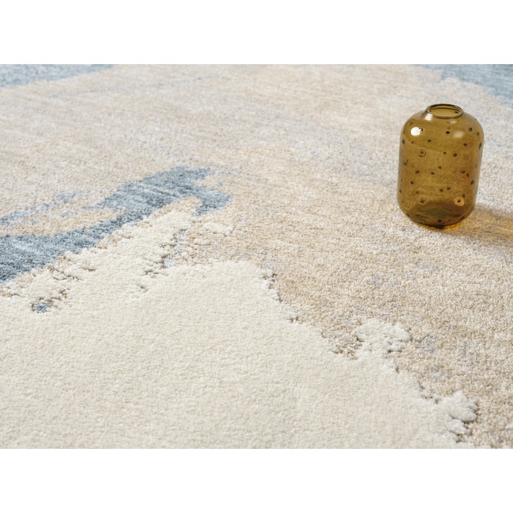 Babylon 02 Abstract Flow Area Rug - Blue & Beige. Picture 5