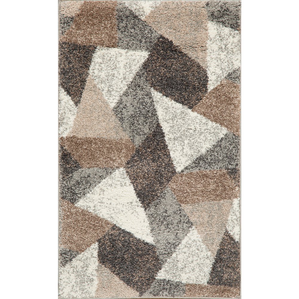 Bora 02 Abstract Mosaic Area Rug - Brown, Gray & Ivory. Picture 1