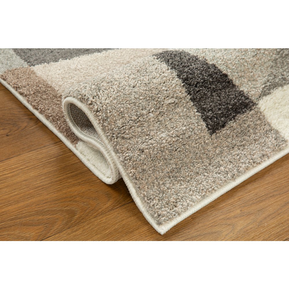 Bora 03 Modern Abstract Area Rug - Beige, Taupe & Brown. Picture 3