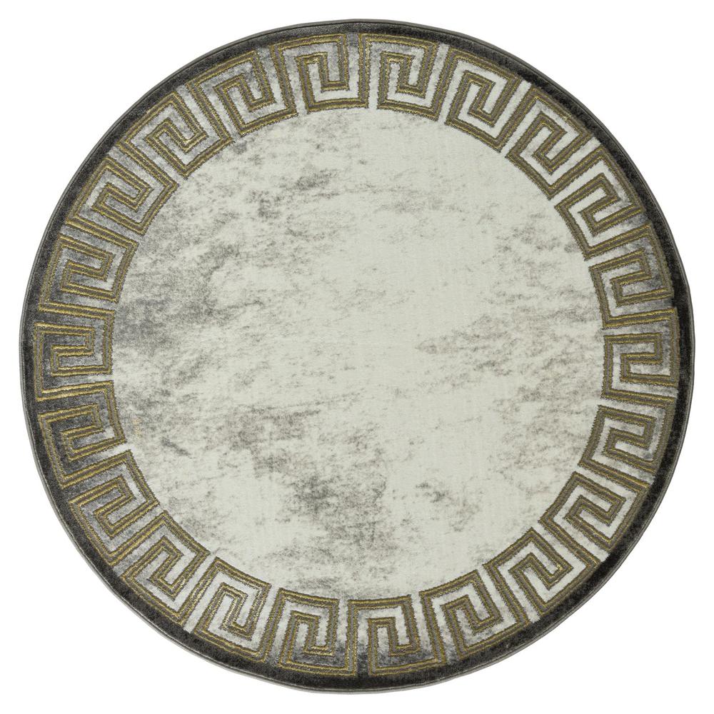 BROOKLYN  L.GREY  BK05  5'2'' X 5'2'' ROUND. Picture 1