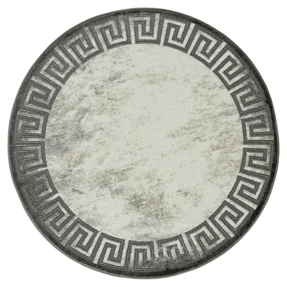 BROOKLYN  L.GREY  BK06  5'2'' X 5'2'' ROUND. Picture 1