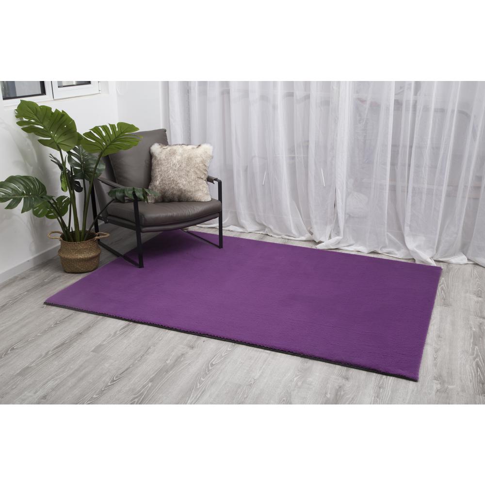 FAUX RABBIT FUR PURPLE RB11 2'4" X 7'6". Picture 19