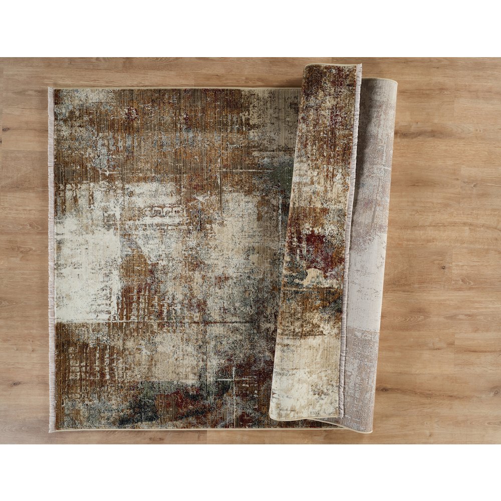 Ana 18 Abstract Distressed Area Rug – Brown/ Ivory. Picture 3