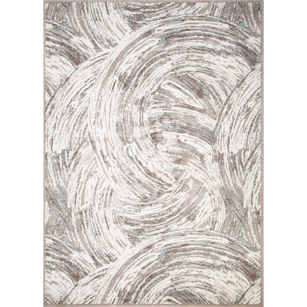 Artemis 02 Abstract Swirl Area Rug – Ivory / Taupe. Picture 1