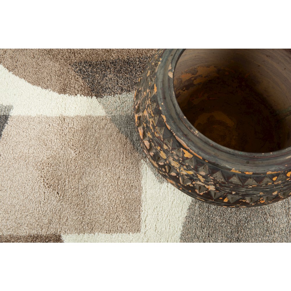 Bora 03 Modern Abstract Area Rug - Beige, Taupe & Brown. Picture 4