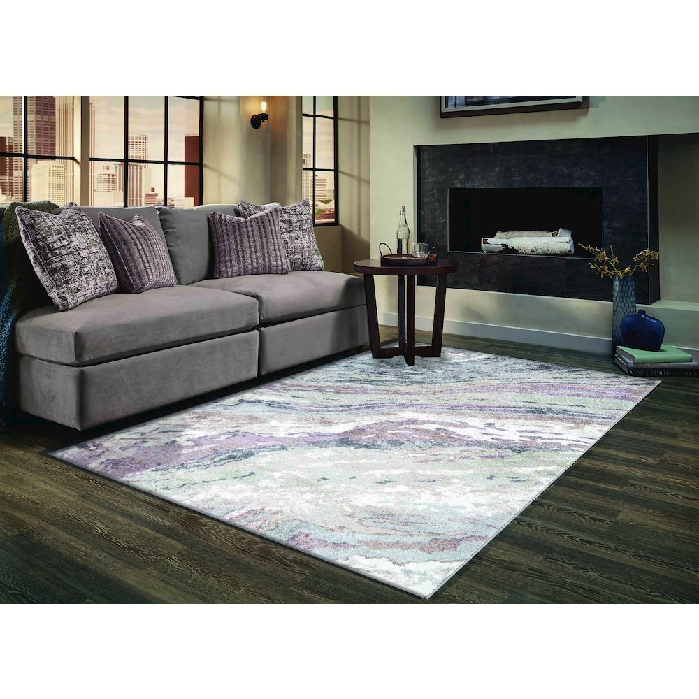 Artemis 01 Abstract Marble Area Rug – Gray / Blush. Picture 2