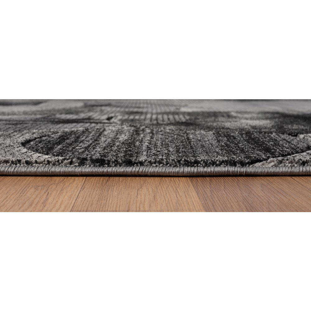 Alexia 03 Circular Abstract Area Rug – Charcoal & Gray. Picture 6