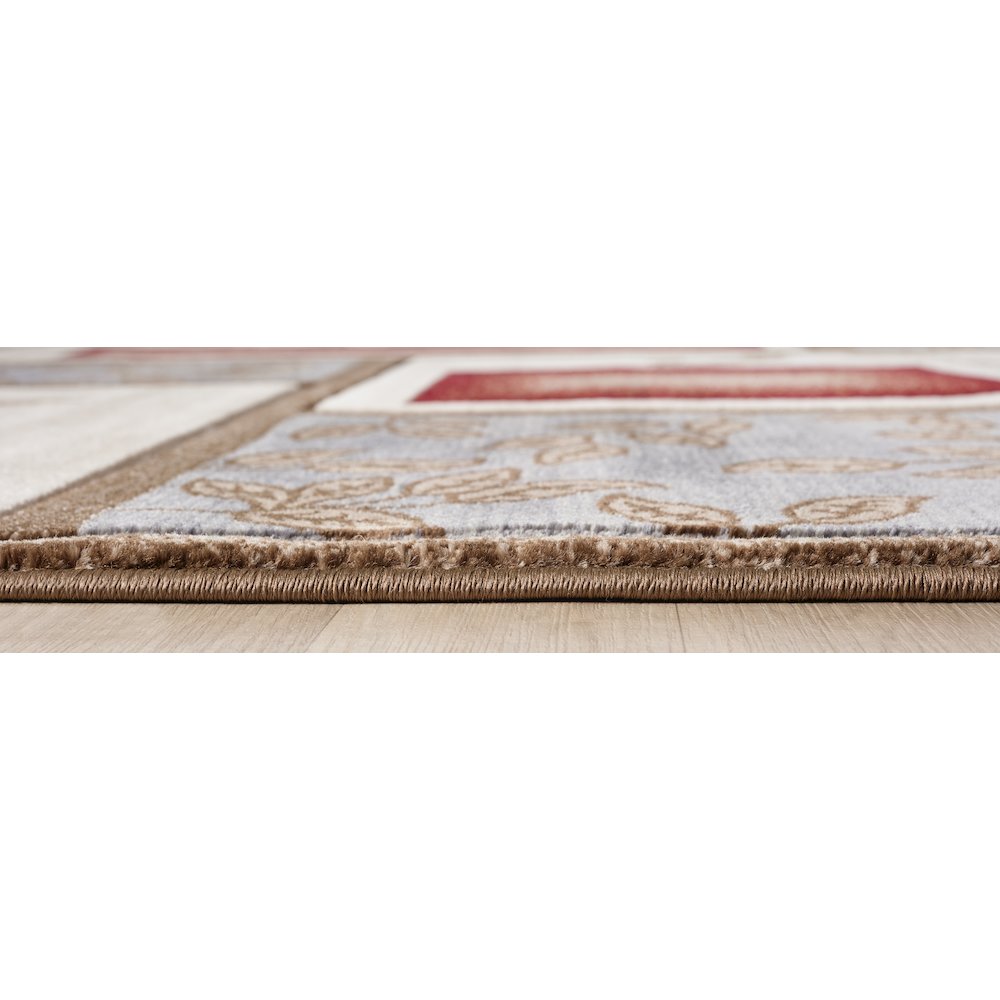 Alexia 10 Traditional Patchwork Area Rug – Red, Blue & Beige. Picture 3