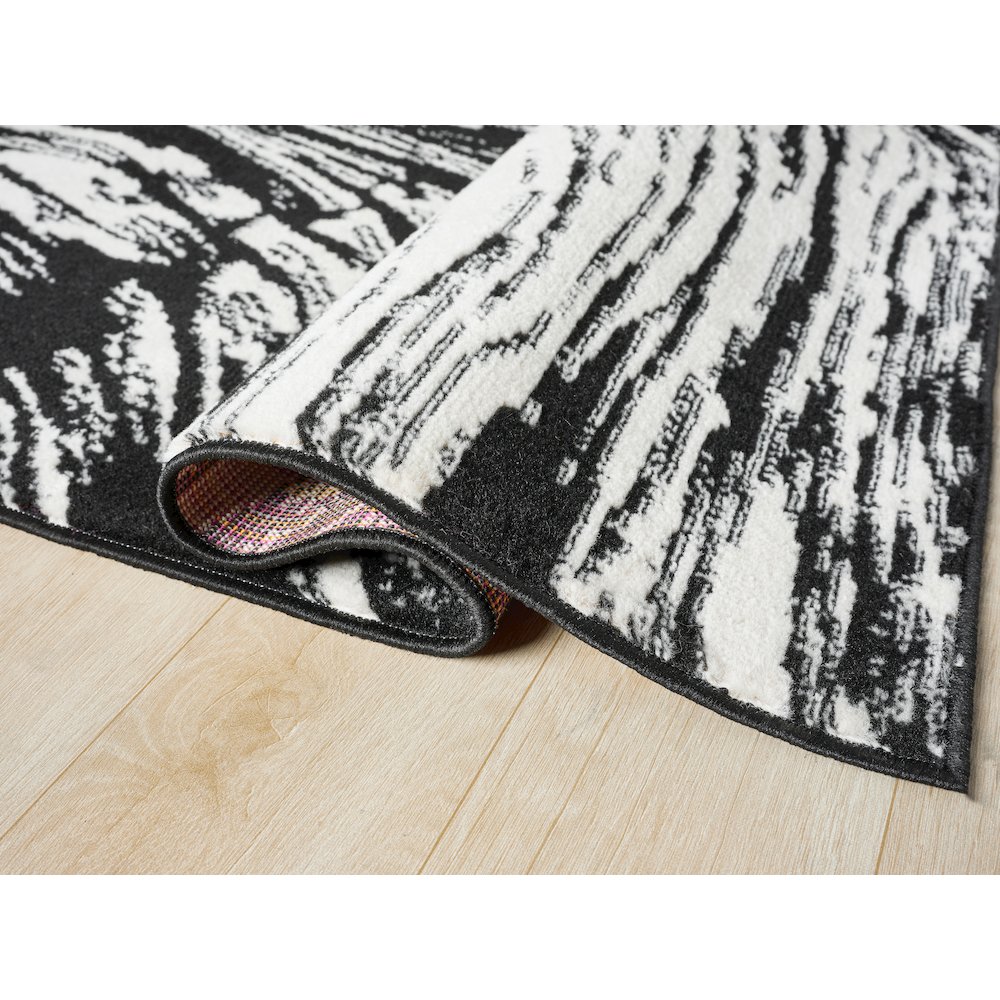 Atlas 13 Swirl Black & Ivory Area Rug. Picture 3