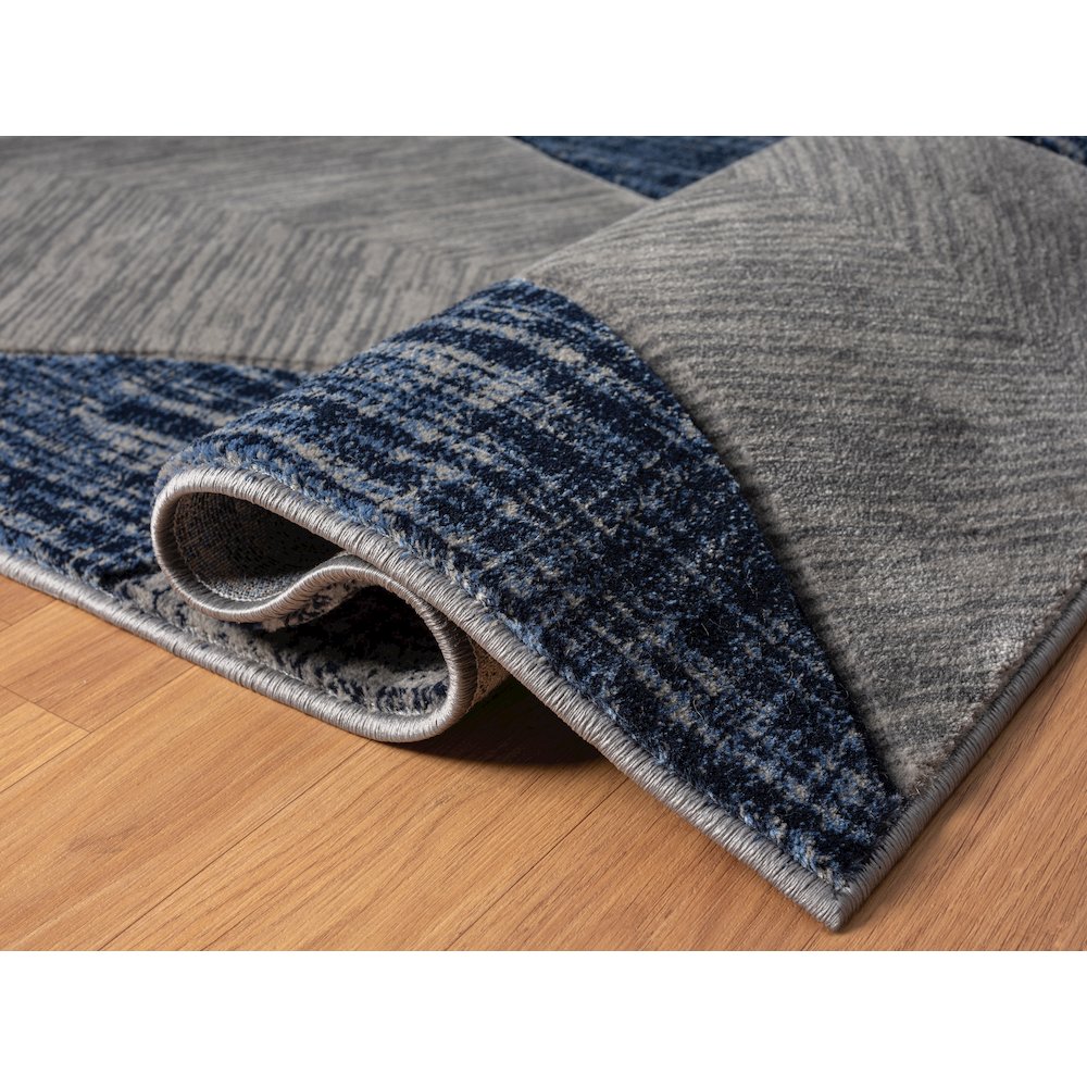 Alexia 08 Modern Geometric Area Rug – Blue & Gray. Picture 3