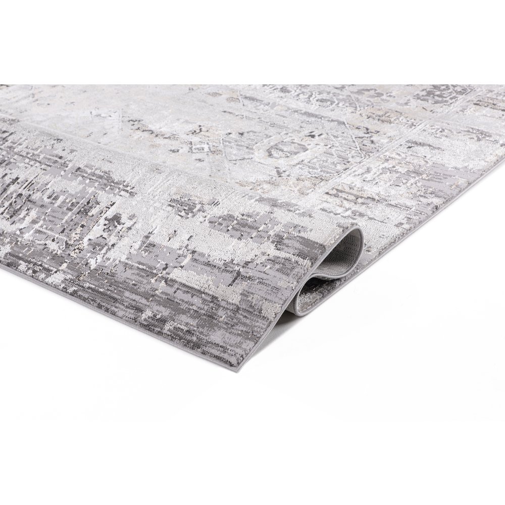Bowman 08 Vintage Transitional Area Rug - Gray, Ivory & Beige. Picture 4