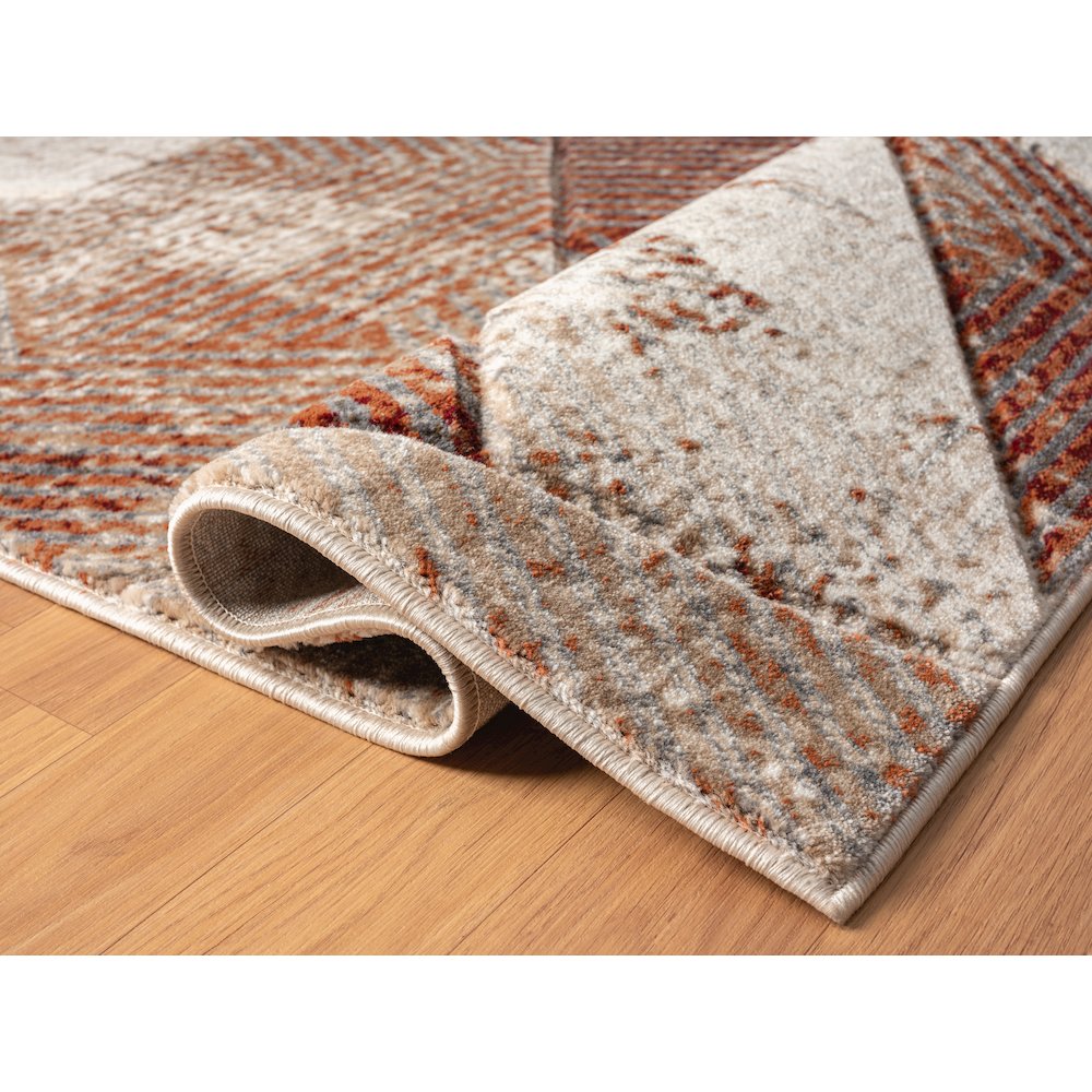 Alexia 05 Abstract Area Rug – Rust, Beige & Cream. Picture 3