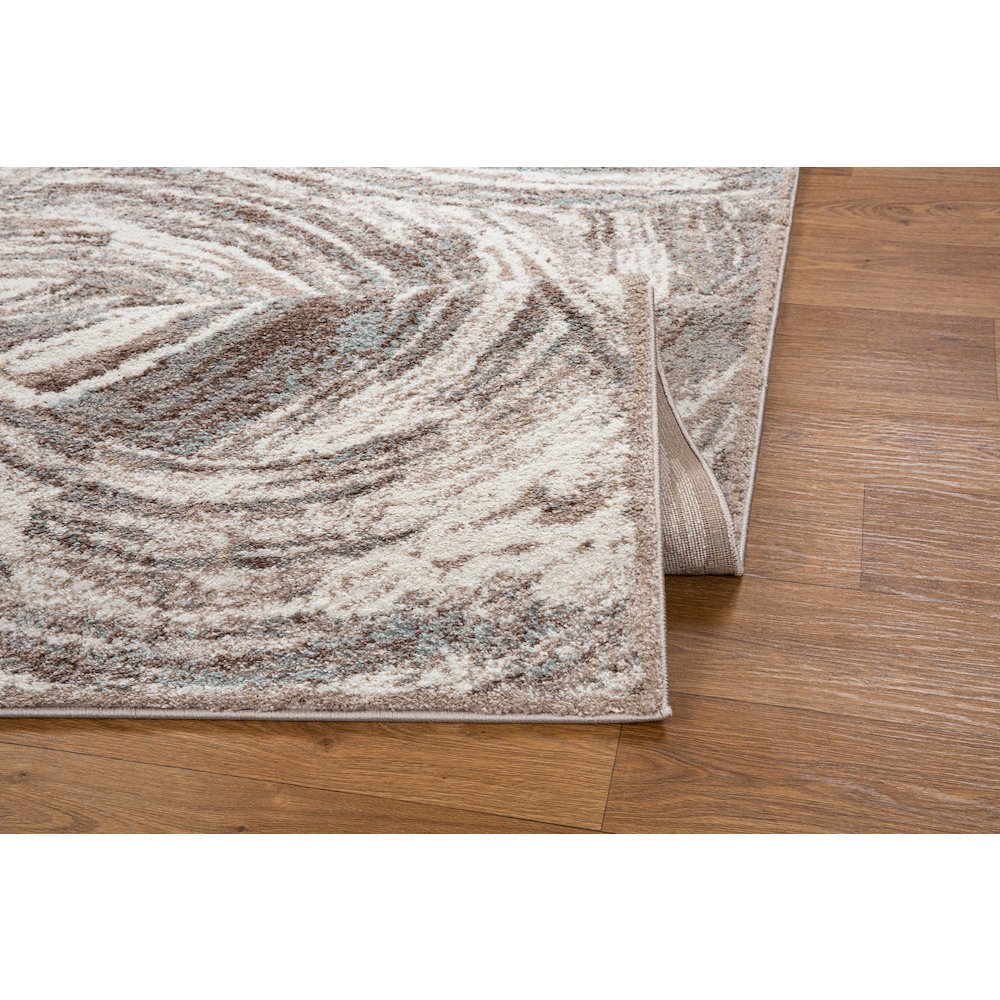 Artemis 02 Abstract Swirl Area Rug – Ivory / Taupe. Picture 5