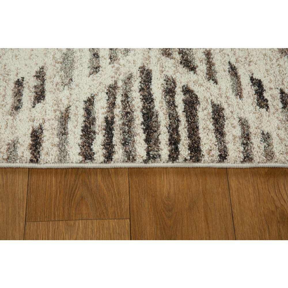 Bora 01 Geometric Diamond Area Rug - Ivory, Beige & Brown. Picture 4